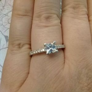 Sterling silver and CZ promise ring size 6 ,7, 8